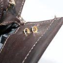 Salvatore Ferragamo Vala Shoulder Bag Leather Brown Gold Auth 140673-19