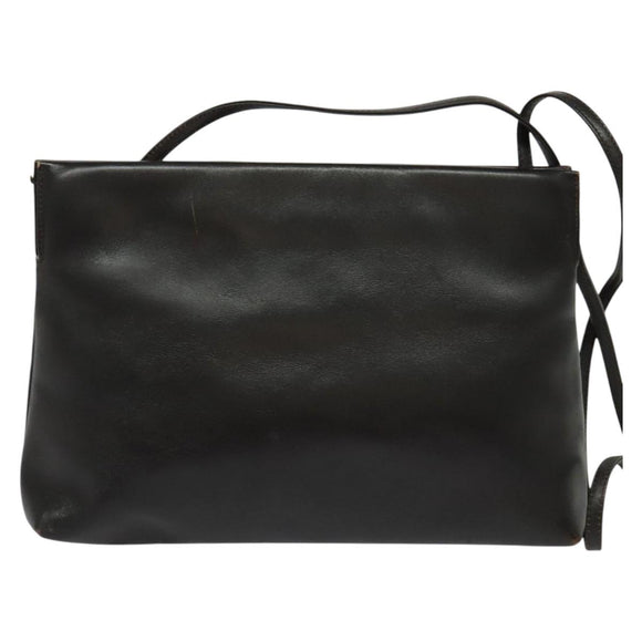 Salvatore Ferragamo Vala Shoulder Bag Leather Brown Gold Auth 140673