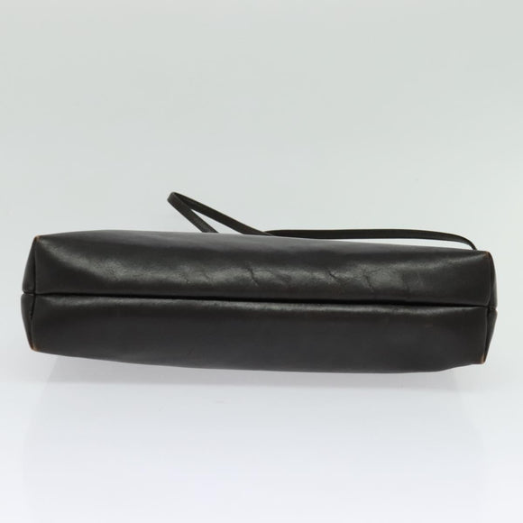 Salvatore Ferragamo Vala Shoulder Bag Leather Brown Gold Auth 140673