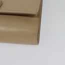 Salvatore Ferragamo Chain Vala Shoulder Bag Leather Beige Gold Auth 140674-11