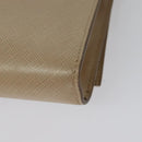 Salvatore Ferragamo Chain Vala Shoulder Bag Leather Beige Gold Auth 140674-13