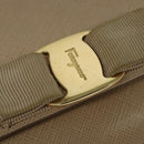 Salvatore Ferragamo Chain Vala Shoulder Bag Leather Beige Gold Auth 140674-14