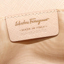 Salvatore Ferragamo Chain Vala Shoulder Bag Leather Beige Gold Auth 140674-16