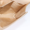 Salvatore Ferragamo Chain Vala Shoulder Bag Leather Beige Gold Auth 140674-18