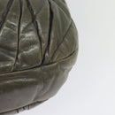 Miu Miu Matelasse Shoulder Bag Leather 2way Gray Gold Auth 140677-19