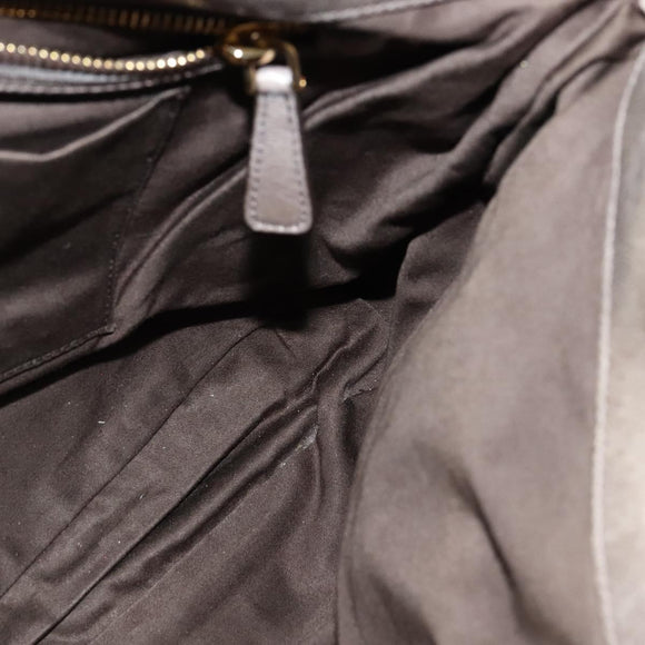 Miu Miu Matelasse Shoulder Bag Leather 2way Gray Gold Auth 140677