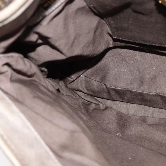 Miu Miu Matelasse Shoulder Bag Leather 2way Gray Gold Auth 140677