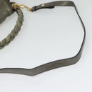 Miu Miu Matelasse Shoulder Bag Leather 2way Gray Gold Auth 140677-8