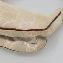 CELINE Macadam Canvas Shoulder Bag Beige Gold Auth 140680-12