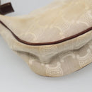 CELINE Macadam Canvas Shoulder Bag Beige Gold Auth 140680-13