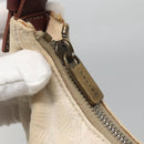 CELINE Macadam Canvas Shoulder Bag Beige Gold Auth 140680-15