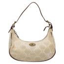 CELINE Macadam Canvas Shoulder Bag Beige Gold Auth 140680-2