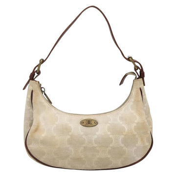 CELINE Macadam Canvas Shoulder Bag Beige Gold Auth 140680 - 0