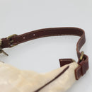 CELINE Macadam Canvas Shoulder Bag Beige Gold Auth 140680-8