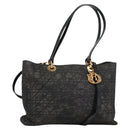 Christian Dior Canage Tote Bag Nylon 2way Black Gold Auth 140681-1