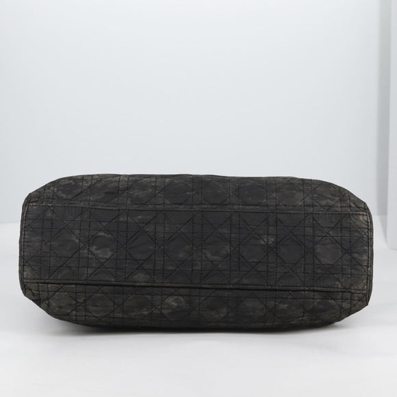 Christian Dior Canage Tote Bag Nylon 2way Black Gold Auth 140681