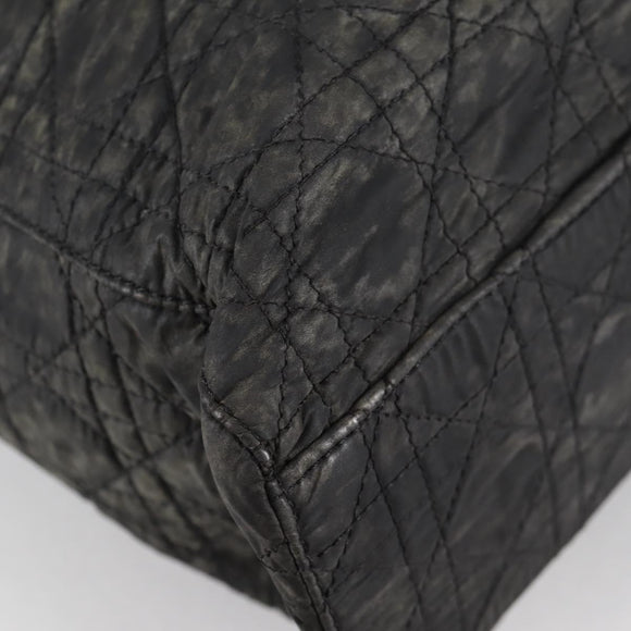 Christian Dior Canage Tote Bag Nylon 2way Black Gold Auth 140681