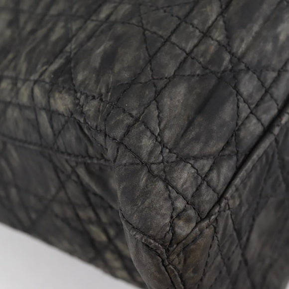 Christian Dior Canage Tote Bag Nylon 2way Black Gold Auth 140681