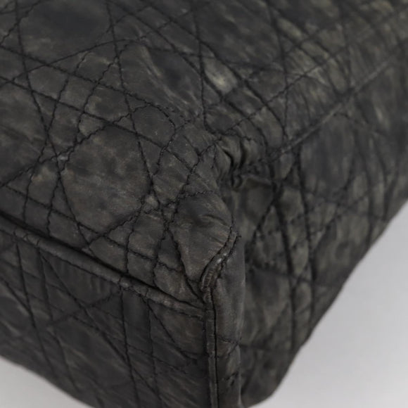 Christian Dior Canage Tote Bag Nylon 2way Black Gold Auth 140681