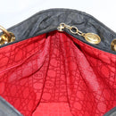 Christian Dior Canage Tote Bag Nylon 2way Black Gold Auth 140681-21