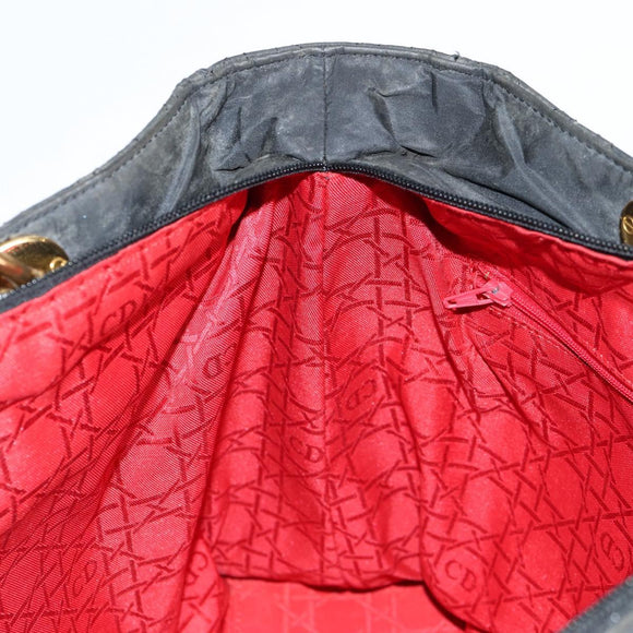 Christian Dior Canage Tote Bag Nylon 2way Black Gold Auth 140681