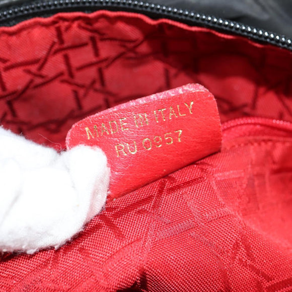 Christian Dior Canage Tote Bag Nylon 2way Black Gold Auth 140681