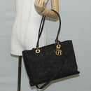 Christian Dior Canage Tote Bag Nylon 2way Black Gold Auth 140681-24