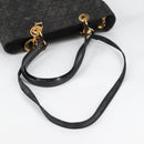 Christian Dior Canage Tote Bag Nylon 2way Black Gold Auth 140681-9