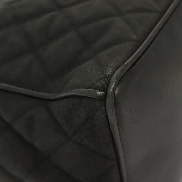 CHANEL Matelasse Shoulder Bag Canvas Black Gold CC Auth 140683