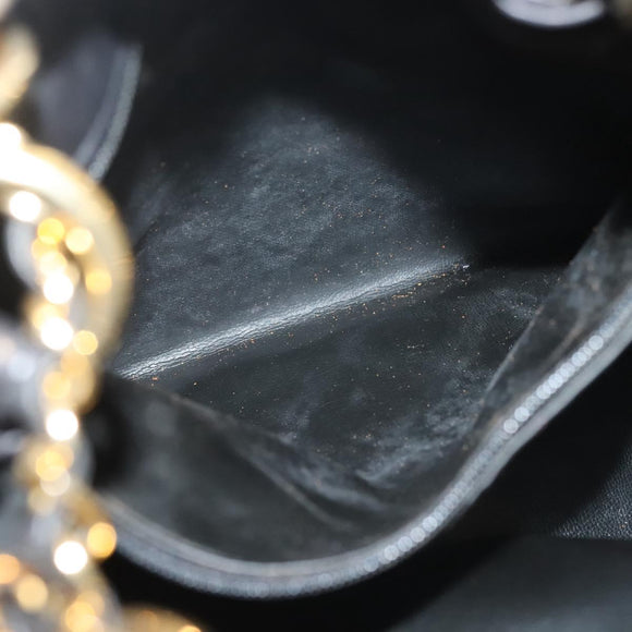 CHANEL Matelasse Shoulder Bag Canvas Black Gold CC Auth 140683