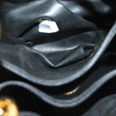 CHANEL Matelasse Shoulder Bag Canvas Black Gold CC Auth 140683-20