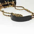 CHANEL Matelasse Shoulder Bag Canvas Black Gold CC Auth 140683-7