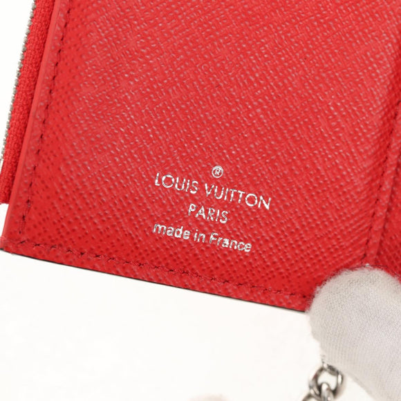 LOUIS VUITTON Epi LV × Supreme Chain Compact Wallet Red M67755 LV Auth 140687M