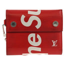 LOUIS VUITTON Epi LV × Supreme Chain Compact Wallet Red M67755 LV Auth 140687M-13