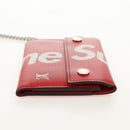 LOUIS VUITTON Epi LV × Supreme Chain Compact Wallet Red M67755 LV Auth 140687M-5