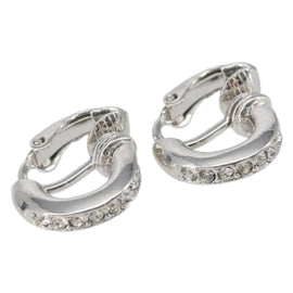 Christian Dior Earring metal Silver tone Auth 140689