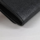 FENDI Chain Long Wallet Leather Black Gold Auth 140694M-17