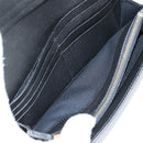 FENDI Chain Long Wallet Leather Black Gold Auth 140694M-9