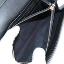 FENDI Chain Long Wallet Leather Black Gold Auth 140694M-10