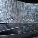 FENDI Chain Long Wallet Leather Black Gold Auth 140694M-11