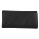 FENDI Chain Long Wallet Leather Black Gold Auth 140694M-2