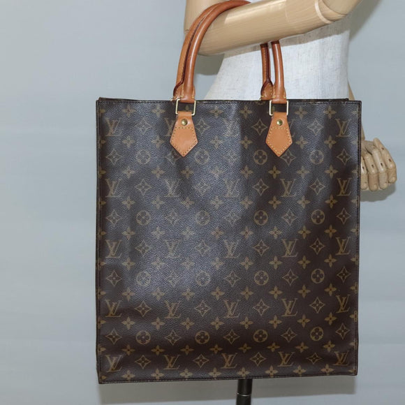 LOUIS VUITTON Monogram Sac Plat Hand Bag M51140 LV Auth 140700