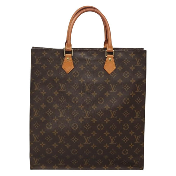 LOUIS VUITTON Monogram Sac Plat Hand Bag M51140 LV Auth 140700