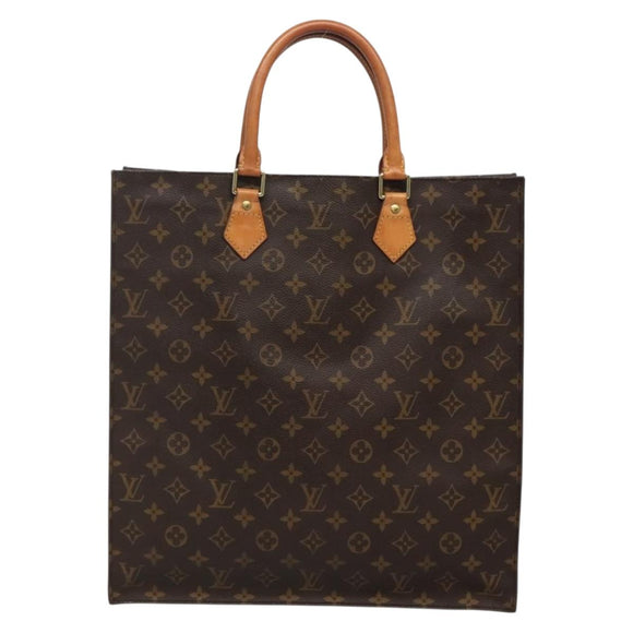 LOUIS VUITTON Monogram Sac Plat Hand Bag M51140 LV Auth 140700