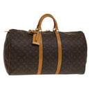 LOUIS VUITTON Monogram Keepall 55 Boston Bag M41424 LV Auth 140707-1