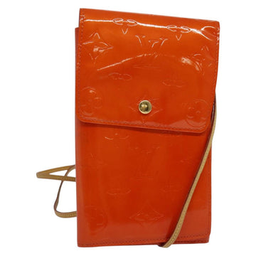 LOUIS VUITTON Monogram Vernis Walker Wallet Orange LV Auth 140710