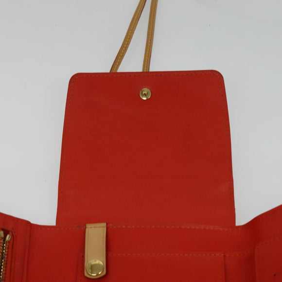 LOUIS VUITTON Monogram Vernis Walker Wallet Orange LV Auth 140710