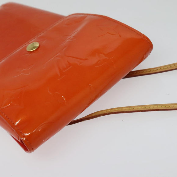 LOUIS VUITTON Monogram Vernis Walker Wallet Orange LV Auth 140710