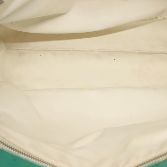 CHANEL Tote Bag Canvas PVC Green Silver CC Auth 140713