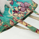 CHANEL Tote Bag Canvas PVC Green Silver CC Auth 140713-14